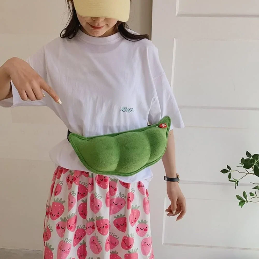 Small Crossbody Bag Funny Pea Shaped Shoulder Bag Lightweight Chest Bag Cute - Picture 6 of 8